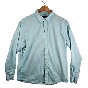 Ralph Lauren Aqua Blue Men's XL  Preppy Shirt Pink Pony Spring‎ Summer Easter